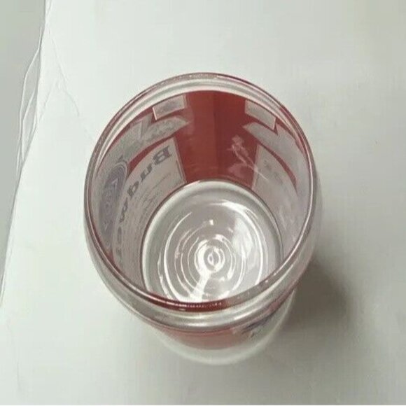 Vintage Anheuser Busch Budweiser Lager Beer Logo Glass Cup 5 inch Faded Appliqué - Picture 7 of 10